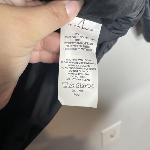 Quince Quilted Jacket Womens Small Black Featherless Quilted Long Full Zip - Picture 7 of 9